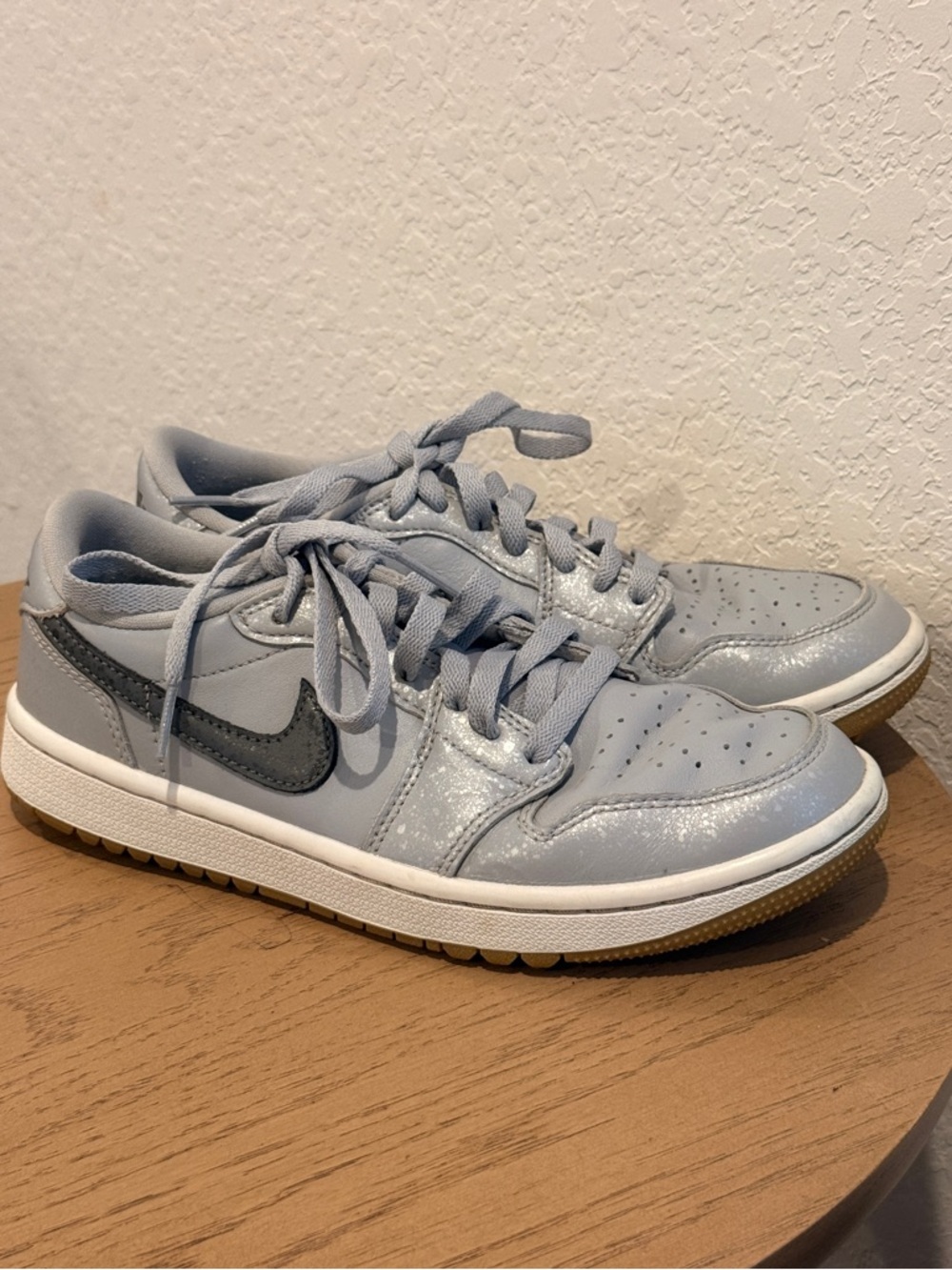 Nike Low Top Sneakers in Light Blue with Black Swoosh